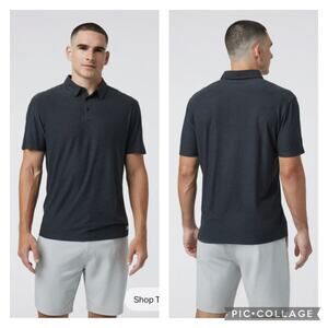 Vuori Strato Tech Polo Shirt Charcoal Heather Mens Medium